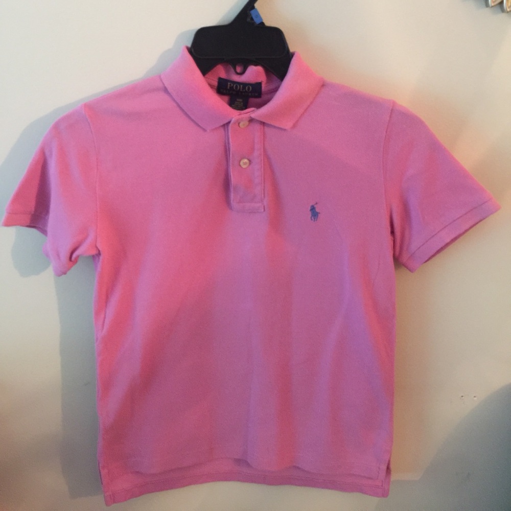 Pink short sleeve polo